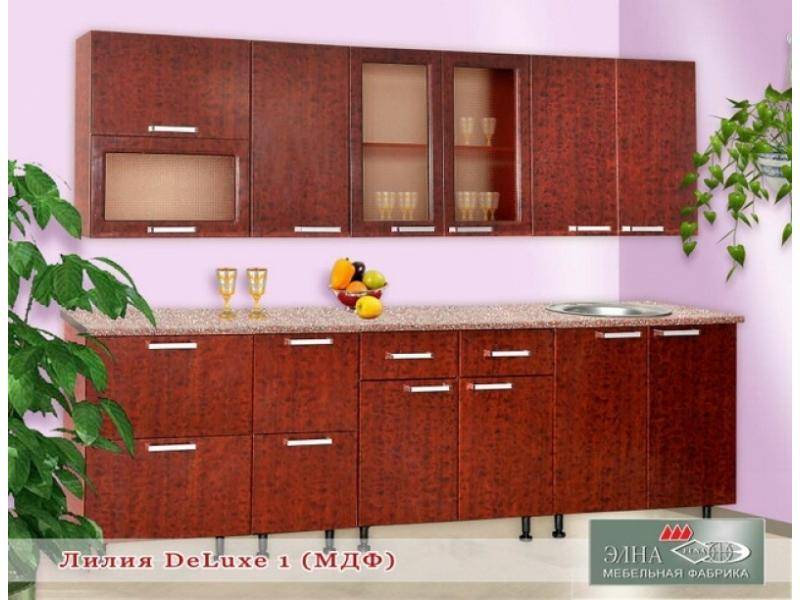 кухня прямая лилия deluxe 1 (мфд) в Тюмени