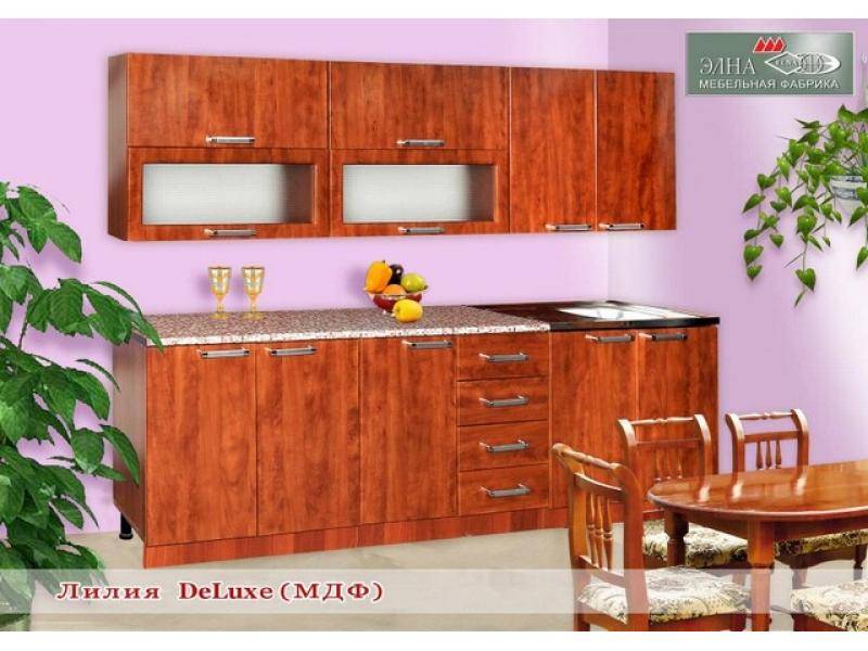 кухня прямая лилия deluxe (мфд) в Тюмени