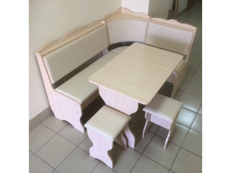 кухонный уголок миссия, дуб выбеленный, к/з молочный в Тюмени