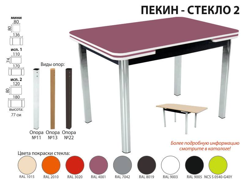 стол обеденный пекин стекло 2 в Тюмени