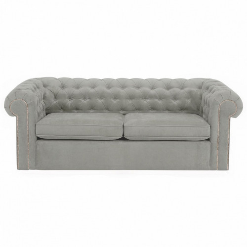 диван chesterfield прямой светло-серый в Тюмени