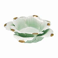 подсвечник керамический в виде цветка с золотыми лепестками flower pale green medium, 4 см в Тюмени