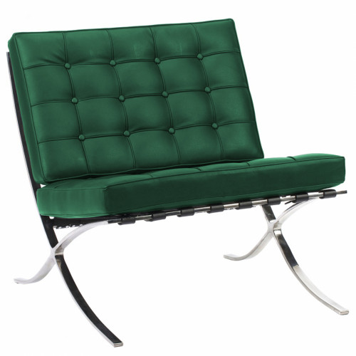 кресло barcelona chair кожа зеленое в Тюмени