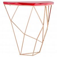 консоль geometric 100x38x90 золото, красная столешница в Тюмени