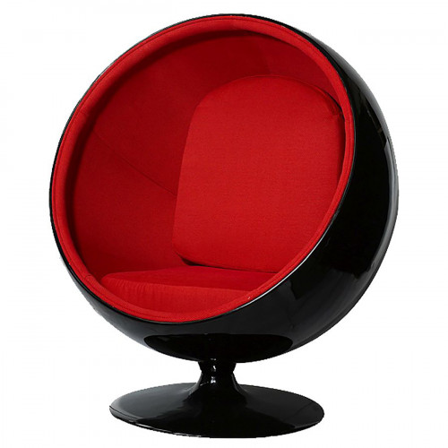 кресло eero ball chair черно-красное в Тюмени