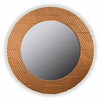 зеркало золотое круглое диаметр 90 см с рельефом полосы fashion bronze в Тюмени