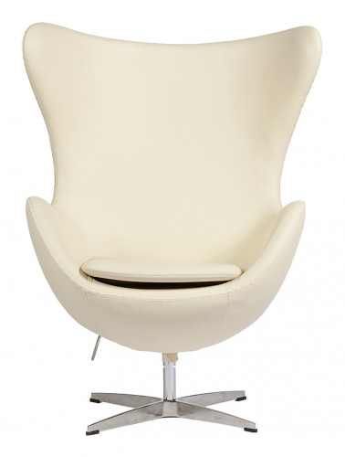 кресло egg chair кожа кремовое в Тюмени