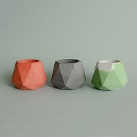 подсвечник из бетона серый eco линту, 6 см в Тюмени