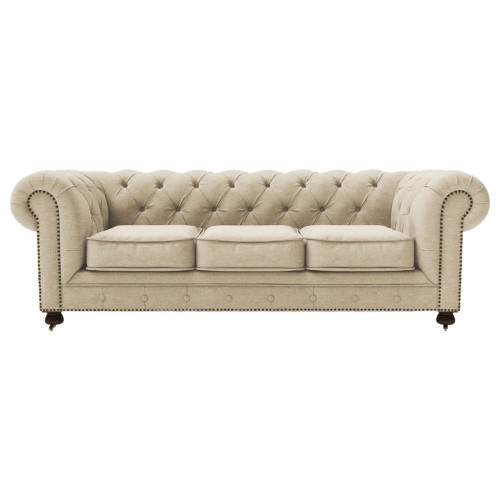 диван chesterfield lux трехместный прямой кремовый в Тюмени