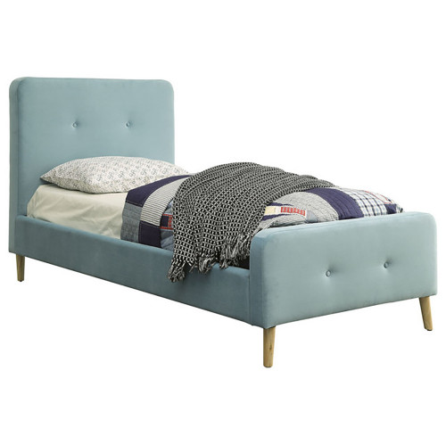 кровать button tufted flannelette blue 140х200 в Тюмени