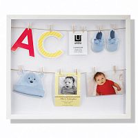панно с зажимами для 12 фотографий clothesline белое в Тюмени