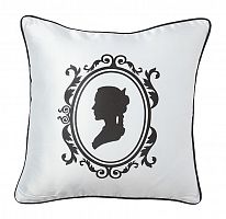 подушка с принтом ladies' profile white в Тюмени