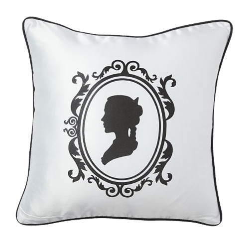 подушка с принтом ladies' profile white в Тюмени
