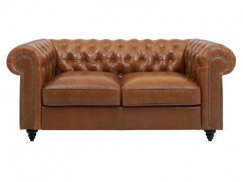 диван chester classic двухместный прямой коричневый в Тюмени