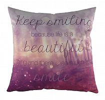 подушка с принтом keep smiling в Тюмени