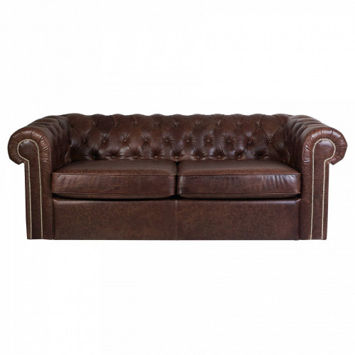 диван chesterfield прямой темно-коричневый в Тюмени
