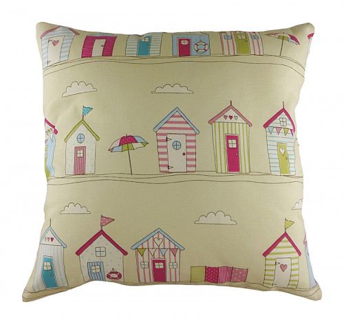 подушка с принтом beach huts pink в Тюмени