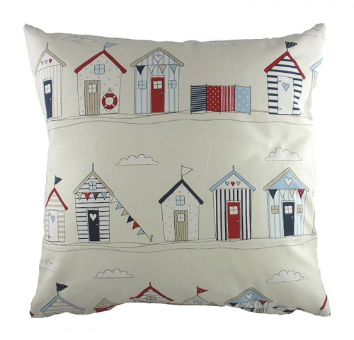 подушка с принтом beach huts blue в Тюмени