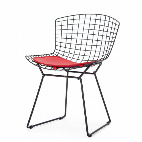 стул bertoia side кожаный standart черный в Тюмени
