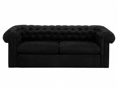 диван chesterfield прямой черный в Тюмени