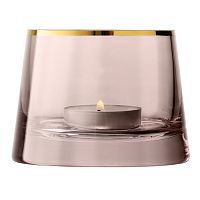 подсвечник стеклянный коричневый с золотым ободком для чайной свечи light, 6,6 см в Тюмени