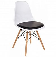 стул деревянный pc-011 белый / черный (eames style) в Тюмени