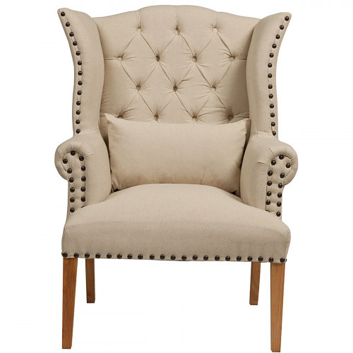 кресло quinn tufted armchair бежевое в Тюмени