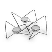 набор подсвечников серебряных металлических для чайных свечей tri-angular loop, 7 см, 3 штуки в Тюмени