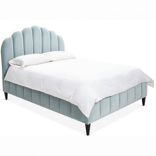 кровать двуспальная 180x200 голубая sutton scalloped в Тюмени