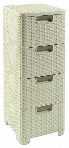 комод c 4 отделениями rattan style кремовый в Тюмени