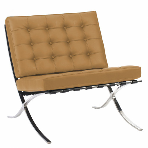 кресло barcelona chair бежевое в Тюмени